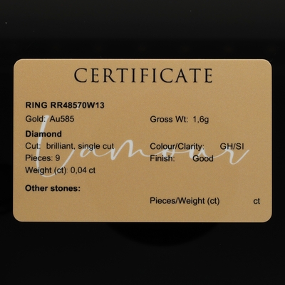 Fehér arany gyűrű 53-as méret (RR48570W13-53)